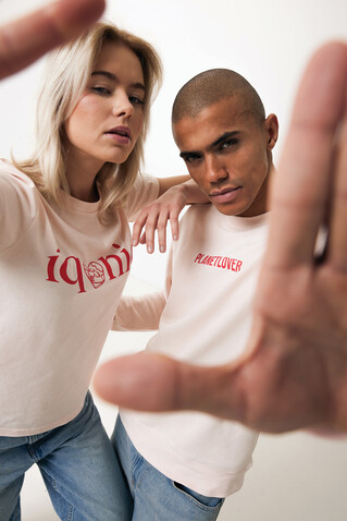 IQONIQ Etosha Lightweight Sweater aus recycelter Baumwolle cloud pink bedrucken, Art.-Nr. T9303.039.M
