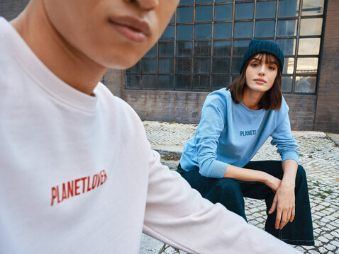 IQONIQ Etosha Lightweight Sweater aus recycelter Baumwolle cloud pink bedrucken, Art.-Nr. T9303.039.M
