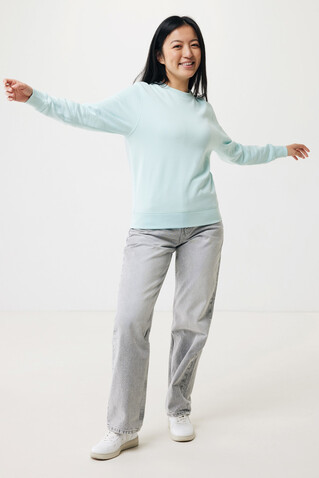 IQONIQ Etosha Lightweight Sweater aus recycelter Baumwolle crushed mint bedrucken, Art.-Nr. T9303.037.L