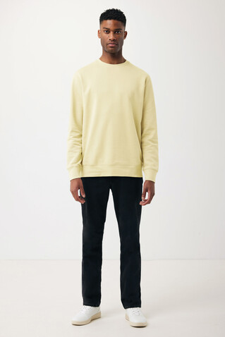 IQONIQ Etosha Lightweight Sweater aus recycelter Baumwolle cream yellow bedrucken, Art.-Nr. T9303.036.L
