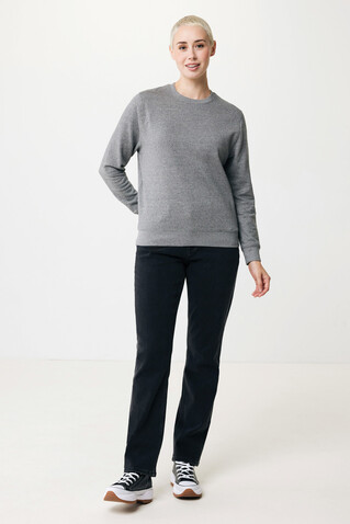 IQONIQ Etosha Lightweight Sweater aus recycelter Baumwolle light heather anthracite bedrucken, Art.-Nr. T9303.034.XXXL