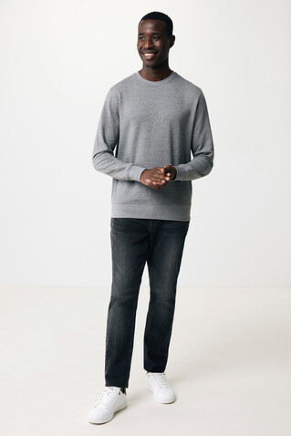 IQONIQ Etosha Lightweight Sweater aus recycelter Baumwolle light heather anthracite bedrucken, Art.-Nr. T9303.034.XXXL
