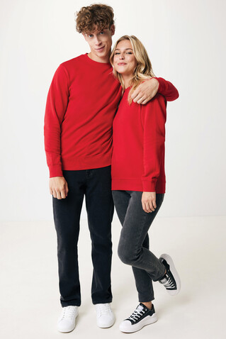 IQONIQ Etosha Lightweight Sweater aus recycelter Baumwolle rot bedrucken, Art.-Nr. T9303.029.L