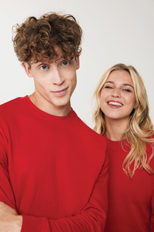 IQONIQ Etosha Lightweight Sweater aus recycelter Baumwolle rot bedrucken, Art.-Nr. T9303.029.L