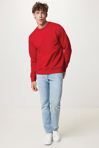 IQONIQ Etosha Lightweight Sweater aus recycelter Baumwolle rot bedrucken, Art.-Nr. T9303.029.L