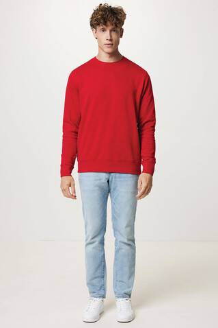 IQONIQ Etosha Lightweight Sweater aus recycelter Baumwolle rot bedrucken, Art.-Nr. T9303.029.L