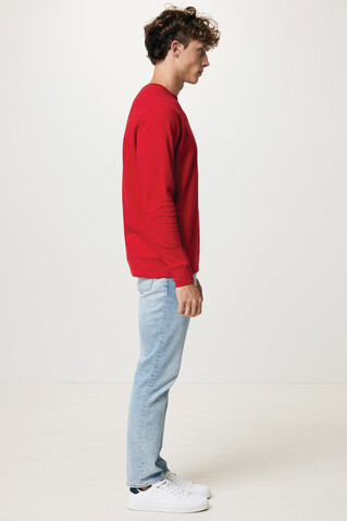IQONIQ Etosha Lightweight Sweater aus recycelter Baumwolle rot bedrucken, Art.-Nr. T9303.029.L