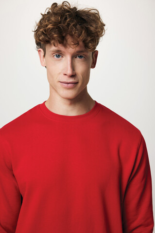 IQONIQ Etosha Lightweight Sweater aus recycelter Baumwolle rot bedrucken, Art.-Nr. T9303.029.L