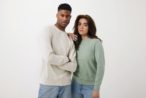 IQONIQ Etosha Lightweight Sweater aus recycelter Baumwolle Iceberg green bedrucken, Art.-Nr. T9303.023.XXXL