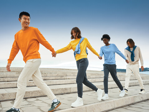 IQONIQ Etosha Lightweight Sweater aus recycelter Baumwolle sky blue bedrucken, Art.-Nr. T9303.022.XXXL