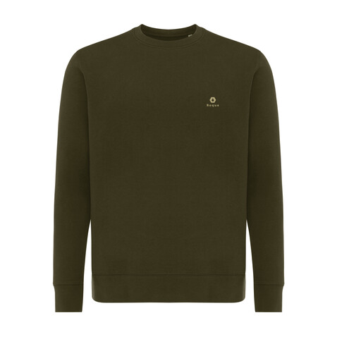IQONIQ Etosha Lightweight Sweater aus recycelter Baumwolle khaki bedrucken, Art.-Nr. T9303.020.XXS