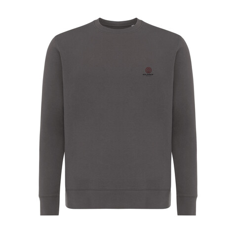 IQONIQ Etosha Lightweight Sweater aus recycelter Baumwolle anthrazit bedrucken, Art.-Nr. T9303.019.XXS