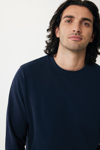 IQONIQ Etosha Lightweight Sweater aus recycelter Baumwolle navy blau bedrucken, Art.-Nr. T9303.002.XXL
