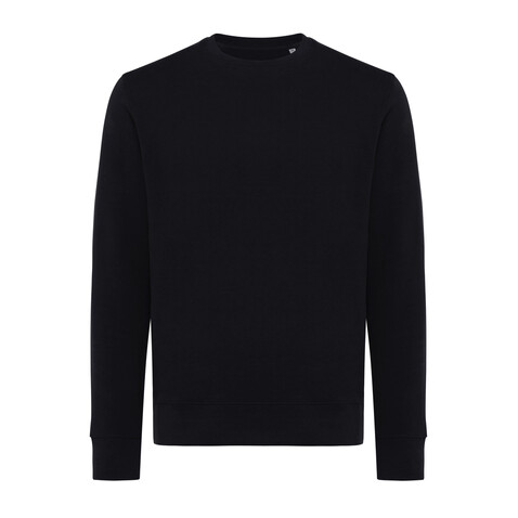 IQONIQ Etosha Lightweight Sweater aus recycelter Baumwolle schwarz bedrucken, Art.-Nr. T9303.001.XL