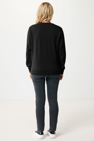 IQONIQ Etosha Lightweight Sweater aus recycelter Baumwolle schwarz bedrucken, Art.-Nr. T9303.001.XL