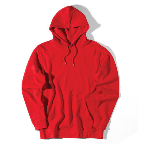 IQONIQ Jasper Hoodie aus recycelter Baumwolle rot bedrucken, Art.-Nr. T9400.029.L