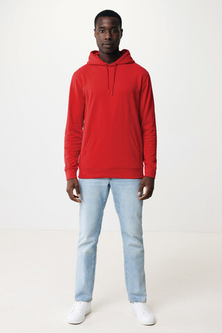IQONIQ Jasper Hoodie aus recycelter Baumwolle rot bedrucken, Art.-Nr. T9400.029.L