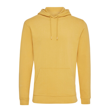 IQONIQ Jasper Hoodie aus recycelter Baumwolle ochre yellow bedrucken, Art.-Nr. T9400.021.XXXL