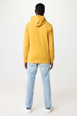 IQONIQ Jasper Hoodie aus recycelter Baumwolle ochre yellow bedrucken, Art.-Nr. T9400.021.XXXL