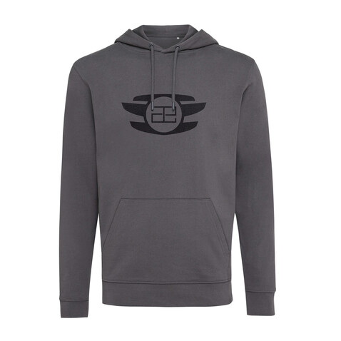 IQONIQ Jasper Hoodie aus recycelter Baumwolle anthrazit bedrucken, Art.-Nr. T9400.019.XL
