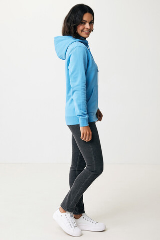 IQONIQ Jasper Hoodie aus recycelter Baumwolle tranquil blue bedrucken, Art.-Nr. T9400.010.XXS