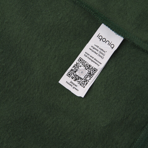 IQONIQ Jasper Hoodie aus recycelter Baumwolle forest green bedrucken, Art.-Nr. T9400.005.XL