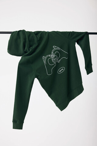 IQONIQ Jasper Hoodie aus recycelter Baumwolle forest green bedrucken, Art.-Nr. T9400.005.XL