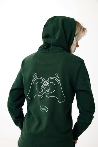 IQONIQ Jasper Hoodie aus recycelter Baumwolle forest green bedrucken, Art.-Nr. T9400.005.XL