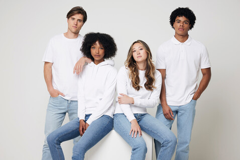 IQONIQ Jasper Hoodie aus recycelter Baumwolle recycled white bedrucken, Art.-Nr. T9400.004.XXXL