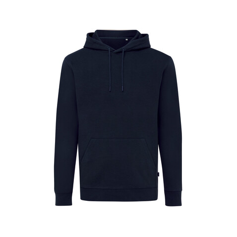 IQONIQ Jasper Hoodie aus recycelter Baumwolle navy blau bedrucken, Art.-Nr. T9400.002.XL