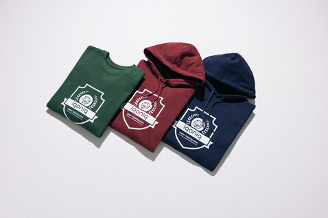 IQONIQ Jasper Hoodie aus recycelter Baumwolle navy blau bedrucken, Art.-Nr. T9400.002.XL