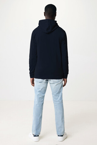 IQONIQ Jasper Hoodie aus recycelter Baumwolle navy blau bedrucken, Art.-Nr. T9400.002.XL
