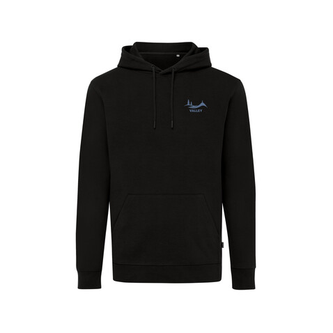IQONIQ Jasper Hoodie aus recycelter Baumwolle schwarz bedrucken, Art.-Nr. T9400.001.4XL