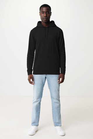 IQONIQ Jasper Hoodie aus recycelter Baumwolle schwarz bedrucken, Art.-Nr. T9400.001.4XL