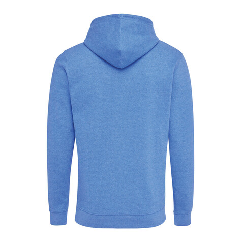 IQONIQ Torres ungefärbter Hoodie aus recycelter Baumwolle heather blue bedrucken, Art.-Nr. T9401.024.M