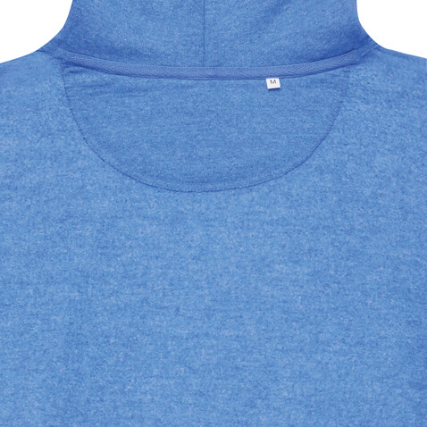 IQONIQ Torres ungefärbter Hoodie aus recycelter Baumwolle heather blue bedrucken, Art.-Nr. T9401.024.M