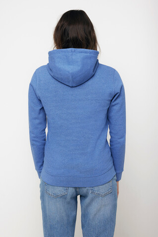IQONIQ Torres ungefärbter Hoodie aus recycelter Baumwolle heather blue bedrucken, Art.-Nr. T9401.024.M