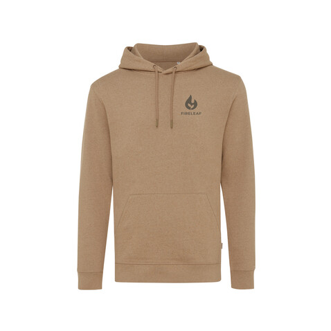 IQONIQ Torres ungefärbter Hoodie aus recycelter Baumwolle heather brown bedrucken, Art.-Nr. T9401.017.L