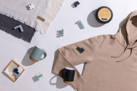 IQONIQ Torres ungefärbter Hoodie aus recycelter Baumwolle heather brown bedrucken, Art.-Nr. T9401.017.L