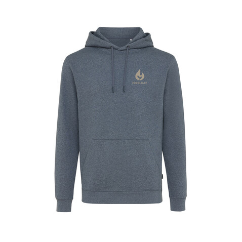 IQONIQ Torres ungefärbter Hoodie aus recycelter Baumwolle heather navy bedrucken, Art.-Nr. T9401.016.XS