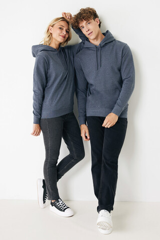 IQONIQ Torres ungefärbter Hoodie aus recycelter Baumwolle heather navy bedrucken, Art.-Nr. T9401.016.XS