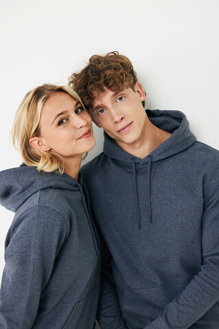 IQONIQ Torres ungefärbter Hoodie aus recycelter Baumwolle heather navy bedrucken, Art.-Nr. T9401.016.XS