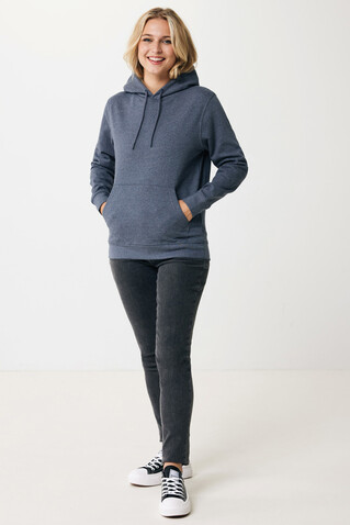 IQONIQ Torres ungefärbter Hoodie aus recycelter Baumwolle heather navy bedrucken, Art.-Nr. T9401.016.XS