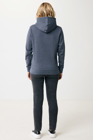 IQONIQ Torres ungefärbter Hoodie aus recycelter Baumwolle heather navy bedrucken, Art.-Nr. T9401.016.XS