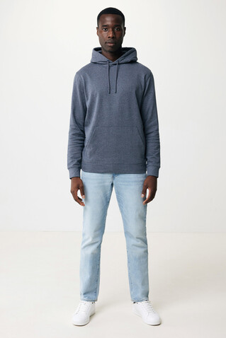 IQONIQ Torres ungefärbter Hoodie aus recycelter Baumwolle heather navy bedrucken, Art.-Nr. T9401.016.XS