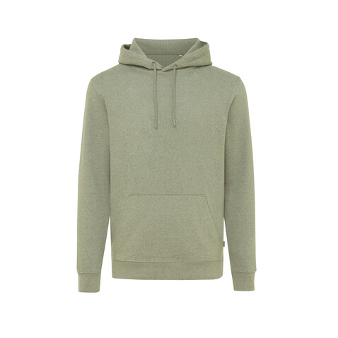 IQONIQ Torres ungefärbter Hoodie aus recycelter Baumwolle heather green bedrucken, Art.-Nr. T9401.015.XXL