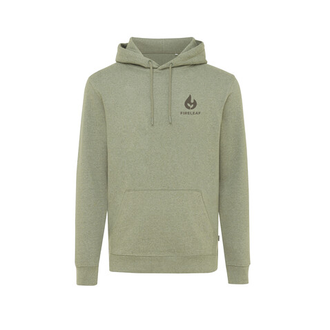 IQONIQ Torres ungefärbter Hoodie aus recycelter Baumwolle heather green bedrucken, Art.-Nr. T9401.015.XXL