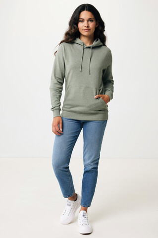 IQONIQ Torres ungefärbter Hoodie aus recycelter Baumwolle heather green bedrucken, Art.-Nr. T9401.015.XXL