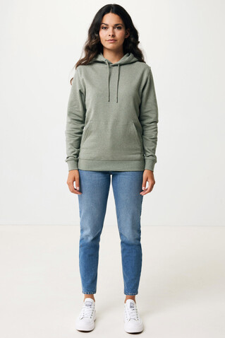 IQONIQ Torres ungefärbter Hoodie aus recycelter Baumwolle heather green bedrucken, Art.-Nr. T9401.015.XXL