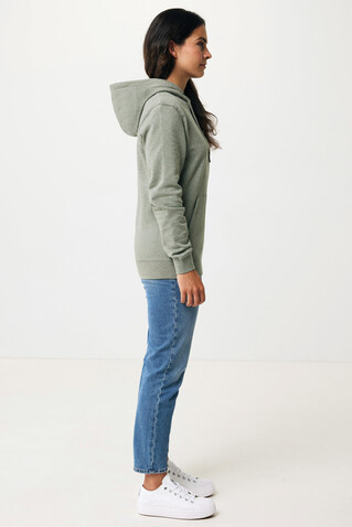 IQONIQ Torres ungefärbter Hoodie aus recycelter Baumwolle heather green bedrucken, Art.-Nr. T9401.015.XXL
